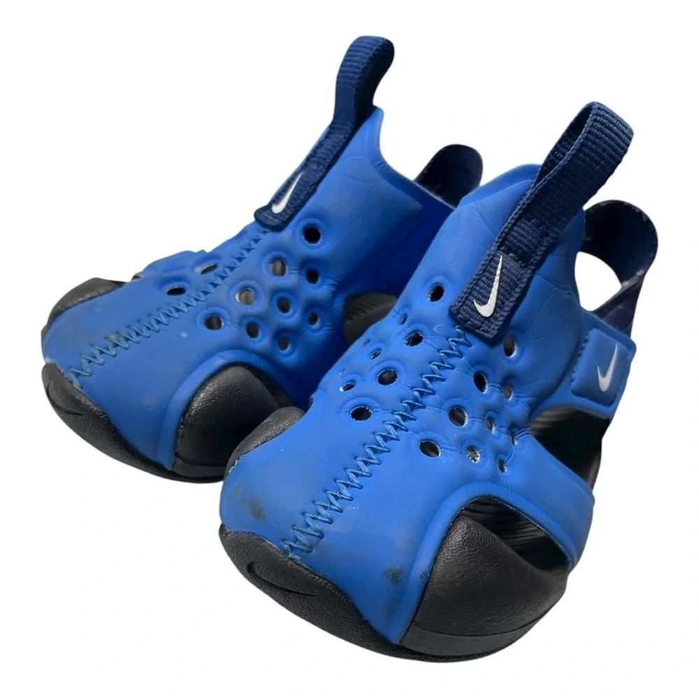 Nike Kids Blue and Navy Open-Toe Sandals